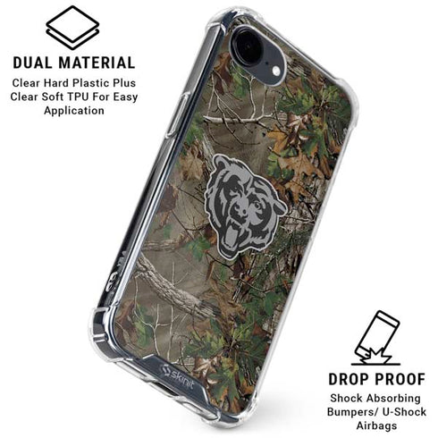 NFL Chicago Bears Realtree Xtra Green Camo iPhone 16e Clear Case